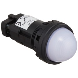 IDEC HW1P-2Q4PW Pilot Light, HW Series, φ0.9 inch (22 mm), Projected Shape, LED Illumination, AC/DC 24V
