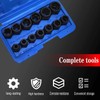 JEUCLEL 14PCS Twist Lug Nut Socket Set - 3/8 inch