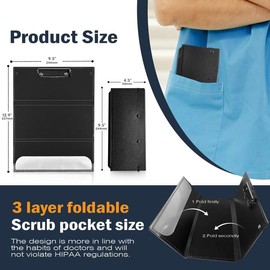 Nursing Clipboard, Trifold Nurse Clipboard, Nursing Nurse Clipboard Foldable, Folding Clipboard with Nursing Cheat Sheets, Foldable Medical Clipboard for Nurses, Nursing Students, Doctors (Pink)