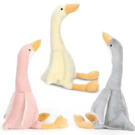 3pcs Goose Stuffed Animal Accessories - 15.7" Swan Stuffed Animal, Soft Smooth Goose Plush Toys, Cute Duck Stuffed Animal Toy, Goose Pillow Plush for Kids Boys Girls Sleeping Room Party Favors Gifts
