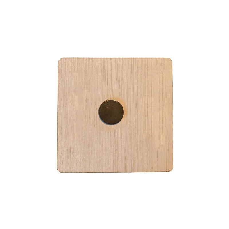 Wooden Fridge Magnet with Colorful Abstract Design Featuring Sun and