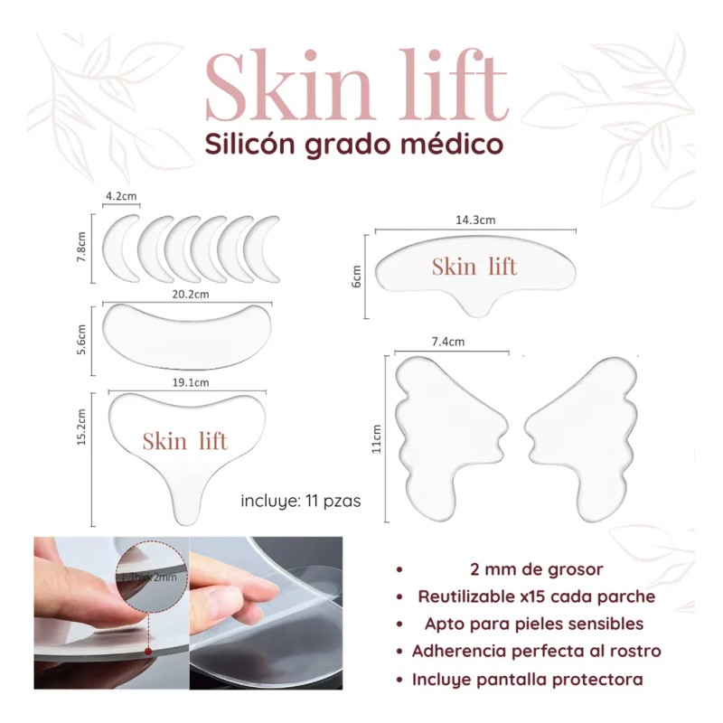 Parches Antiedad de Silicona Skin Lift Reutilizables Día y Noche