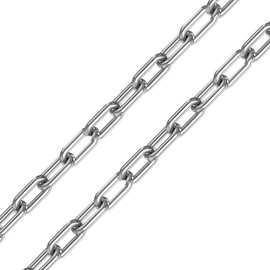 Stainless Steel Link Chain, 304 Stainless Steel Link Proof Coil Chain Heavy Duty Chains Hanging Safety Chain for Swing Plants Anti-Theft