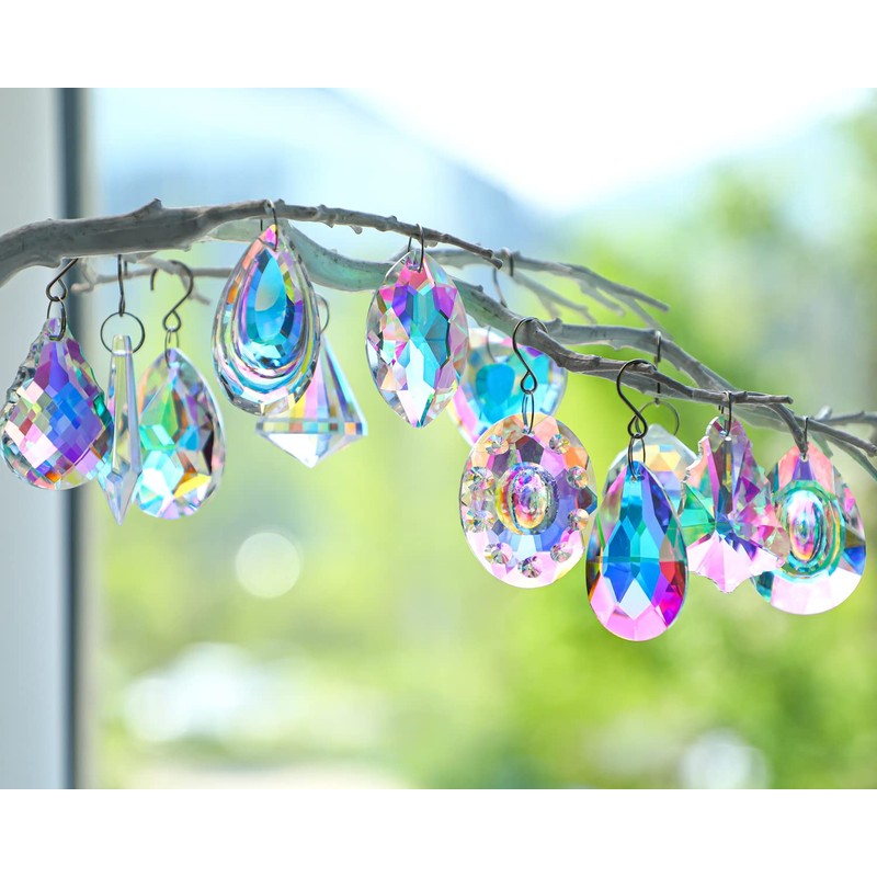 Crystal Prisms Suncatcher Rainbow Hanging Crystal Ornament Pendant for Window
