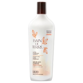 Bain de Terre Coconut Papaya Ultra Hydrating Shampoo, Moisture Quench for Dry, Damaged Hair, with Argan & Monoi Oils, Paraben-Free, Color-Safe, Vegan,13.5 Fl Oz