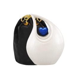 Heart of Love Adult Cremation Urns for Human Ashes - Decorative Urn, Urn for Human Ashes Female & Male,Urns for Ashes Men & Women,Funeral Urn(White Blue, Adult)