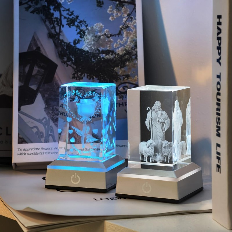vskikris Museum-Style Lighting Base for Feng Shui Crystals - USB/Battery