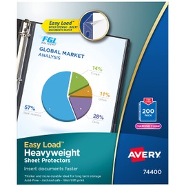 Avery 74400 Sheet Protector, Hvyweight,11-Inch x8-1/2-Inch, 200/BX, Clear