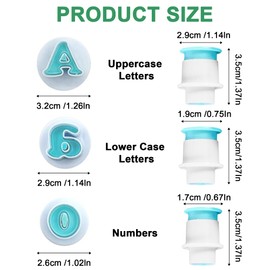 Fondant Letter Cutters, 3D Alphabet and Number Cutters, 62 Pcs