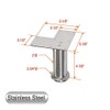 AKB Hardware Stainless Steel Straight Metal Sofa Legs, Furniture Legs,