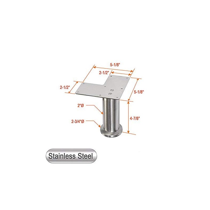 AKB Hardware Stainless Steel Straight Metal Sofa Legs, Furniture Legs,