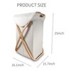 X Frame Laundry Hamper Bamboo Wood Hamper with Lid for