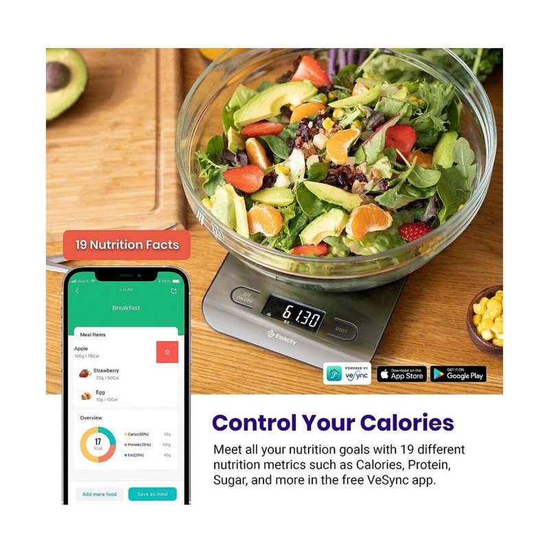 Etekcity Kitchen Scale, Digital Grams/Ounces/W