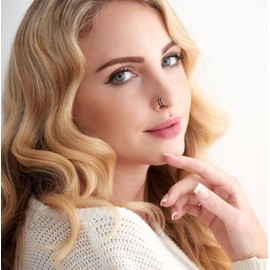 Tanreeqee 18G Nose Ring - Stainless Steel Bidirectional Spiral Hoops for Single Piercing (F 3pcs)