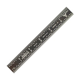 PEC Tools 6" Rigid Metal Ruler, Made from Premium Stainless Steel with Black Chrome Finish, 16R Graduation (1/32", 1/64", 1/50", 1/100"), Easy to Read Machinst Rule for Professionals, Made in USA