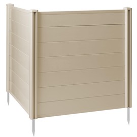 Casafield 42" x 42" Privacy Screen - Outdoor Vinyl Fence Panel Enclosure for AC/Trash Bins/Pool Equipment - Tan