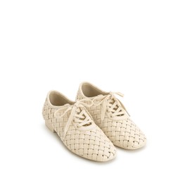 JW PEI Women's Kayla Weave Strap Flat Shoes - Beige