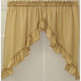 The_Curtain_Shop Stacey Solid Swag Pair 60Wx38L Almond