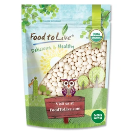 Food to Live Organic Navy Beans, 3 Pounds Non-GMO verified, Kosher, Vegan, Dried White, Bulk. High in Protein and Dietary Fiber
