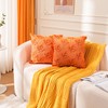 Decorative Fall Maple Leaf Pillow Covers, Yellow Plush Fabric, 2-Pack