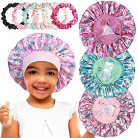 Heniho Gorros Satén Dormir Niños Bonito Gorro Pelo Gomas Rizado Niñas