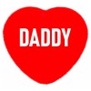 I Love Daddy Button Unique and Rare Red Heart Shape