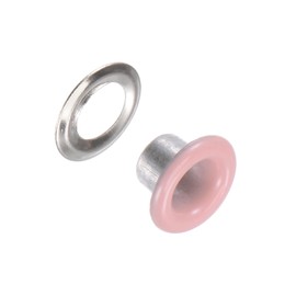 Kozelo Grommets Kit 100set-[4mm 1/6" Hole] Metal Eyelets Grommet Tool for Shoes Clothes DIY Project Use, Tiny Grommet, Pink