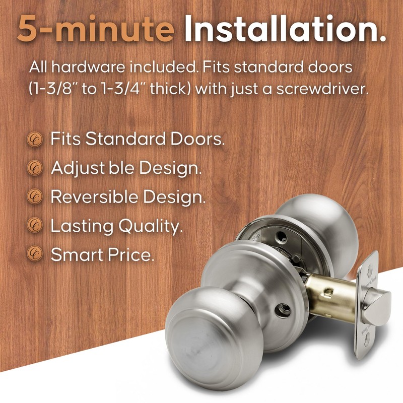 Copper Creek Colonial Passage Interior Door Knob – ANSI Grade-3