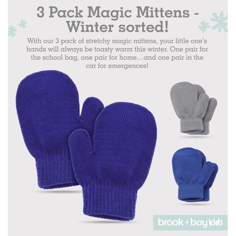 Brook + Bay Toddler Mittens - Kids Magic Gloves Knit