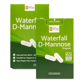 SC Nutra Waterfall D-Mannose Caplets (Easy Swallow Tablets) 60 x 500mg – New Plastic Free Handy Pack | SC Nutra (Sweet Cures),Green Box, White Tablets