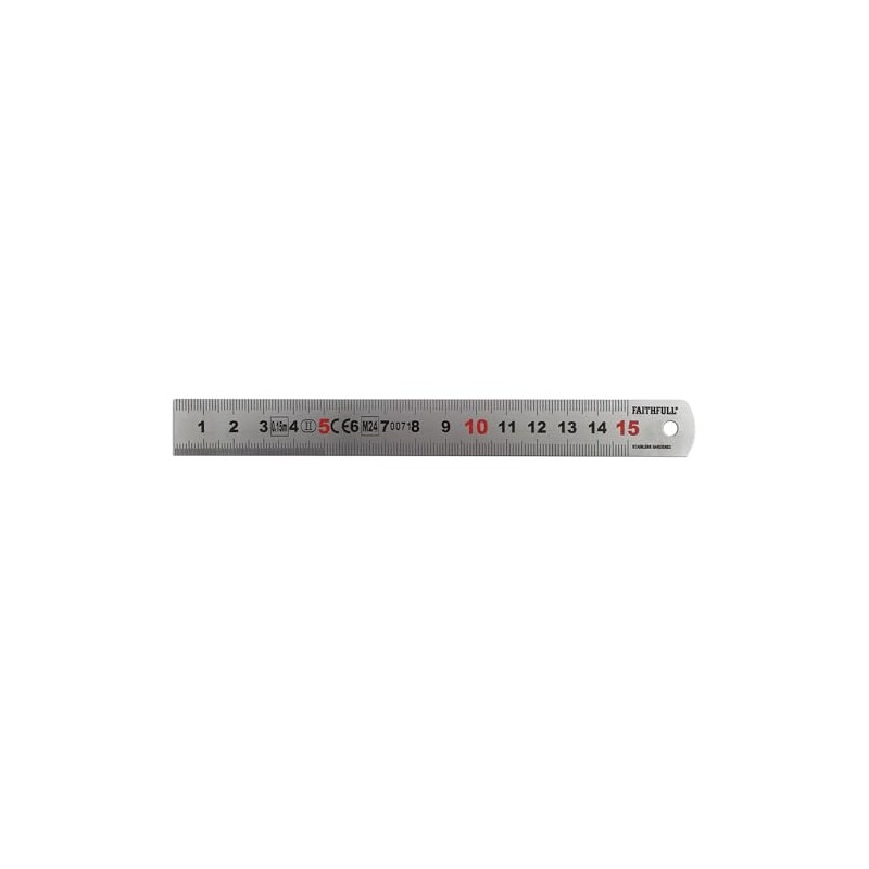 Faithfull Matt Silver Hardened Stainless Steel Ruler (Metric) 150mm