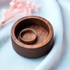 Walnut Wood Ring Tray, Mini Round Hardwood Holder, Micro Jewelry