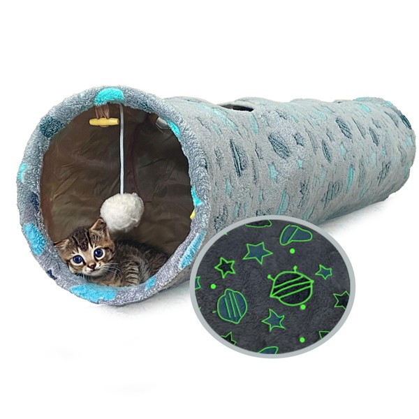DUDENESS Cat Tunnel Glow in The Dark for Indoors with