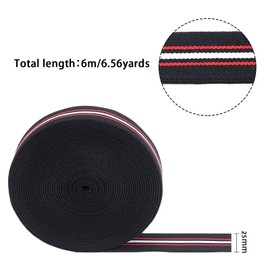 BENECREAT Total Length 23.6 ft (6 m) Width 1.2 inches (3 cm) Flat Rubber Stripe Pattern Woven Rubber Elastic Band Craft Sewing Sewing Material Replacement Band for Sewing Crafts Handmade Materials