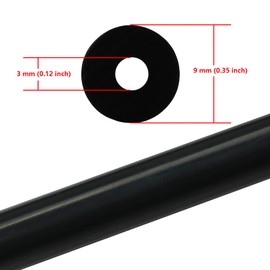 Ucreative 10FT ID 1/8" (3mm) High Temperature Silicone Vacuum Tubing Hose 130PSI Max Pressure Black