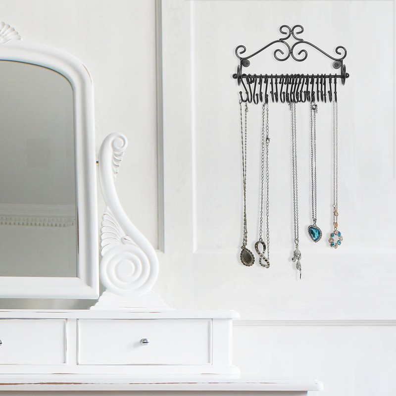 MyGift Necklace Holder Wall Mount, Set of 2 Jewelry Organizer
