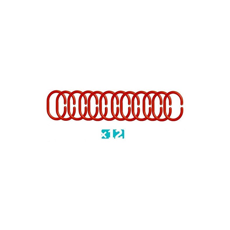 MSV Shower Curtain Rings, Pack of 12, Red, Plastic, Suitable