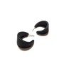 Black Matte Lucite Small Marilyn Hoop Earrings 1 Inch -