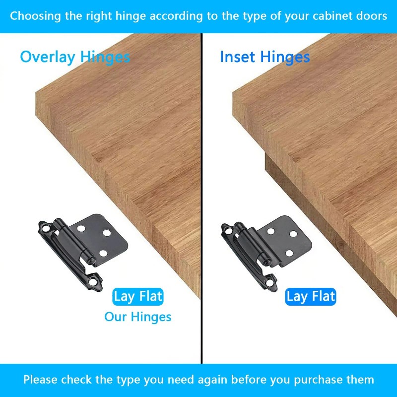 AOMINOHOMA 20x 1/2" Cabinet Hinges Overlay Self Closing Semi Partial