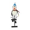 Metal Decorative Figure with Bicycle Penguin