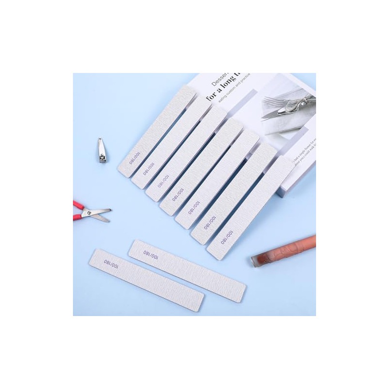 YUXIANLB 100 limas de uñas de grano 100/180 profesionales reutilizables