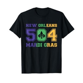 New Orleans Mardi Gras Outfit 504 Louisiana Carnival Costume T-Shirt