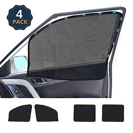 EcoNour Car Window Shades for Side Windows (4 Pack) | Front and Rear Magnetic Sun Shade for Car Window | Baby Magnetic Window Curtain Keeps Your Car Cooler | Car Window Covers for Privacy Blackout