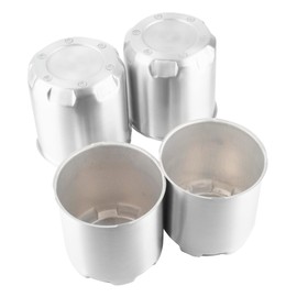 Rheedal 4Pcs 5.15inch Brushed Aluminum Trailer Wheel Center Caps Push Through 5.15" Bore 5.31" Tall Hub Cap for Truck SUV RV Wheel Rim, Silver Wheel Cover