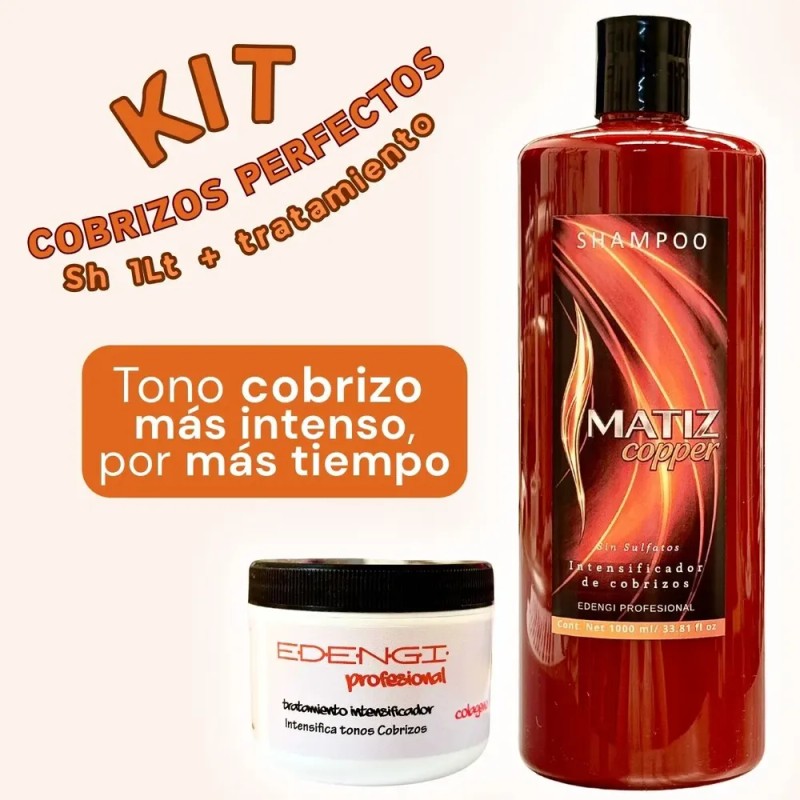 Kit Shampoo 1lt Copper + Tratamiento Intensificador Copper
