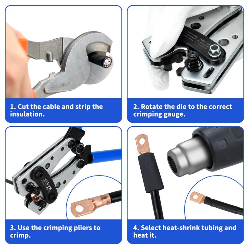Sanuke Battery Cable Lug Crimping Tool for AWG 8 6