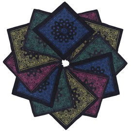 xsby Paisley Novelty Cowboy Cotton Bandanas Multipurpose Square Handkerchiefs Headbands 12 Pieces 6 Deep Multicolor