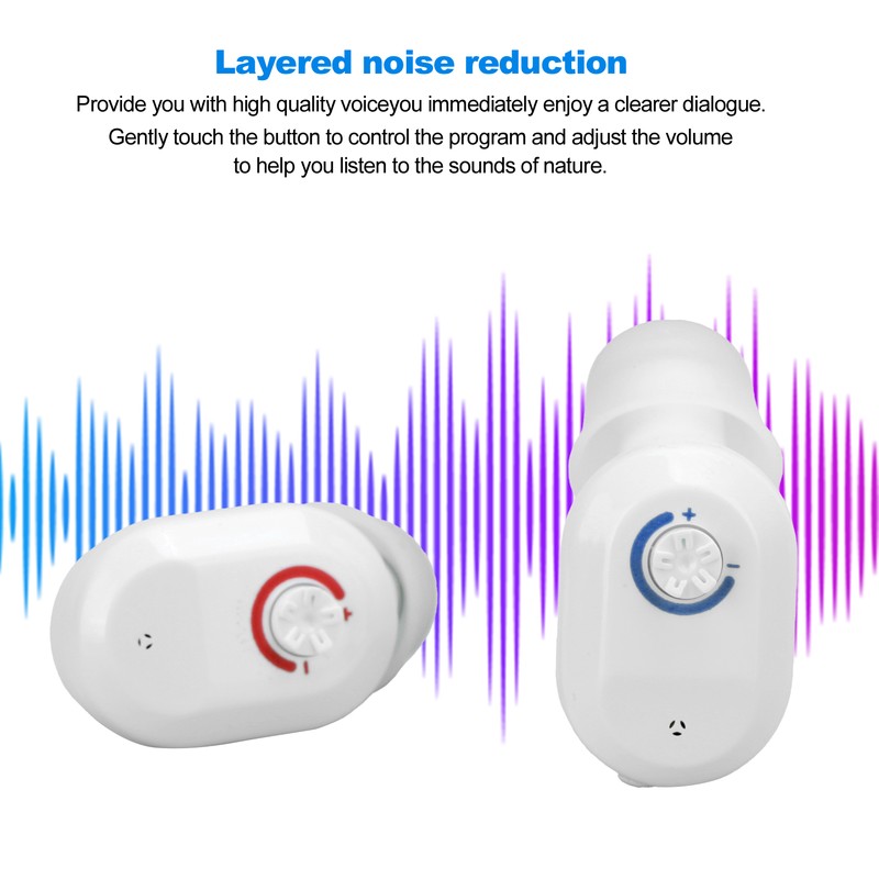 Double Direct Charging Hearing Aid Earphone Ear Aid White Layered