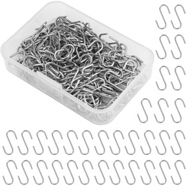 150 Pcs Mini S Hooks, 2cm /0.78 inch Stainless Steel Small S Hooks, Metal S Shaped Wire Hooks with Storage Box, S Hook Double Ended, Ornament Hooks for Diy Crafts, Jewellery, Key Chain, Christmas