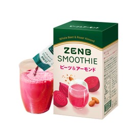 【 飲むスーパーフード 】ZENB ゼンブ スムージー 粉末 ビーツ＆アーモンド 1箱10袋 シェイク [ 低糖質 朝食 ダイエット 中の ドリンク 置き換え 食物繊維 妊娠中 授乳中 葉酸 カリウム ポリフェノール 鉄分]